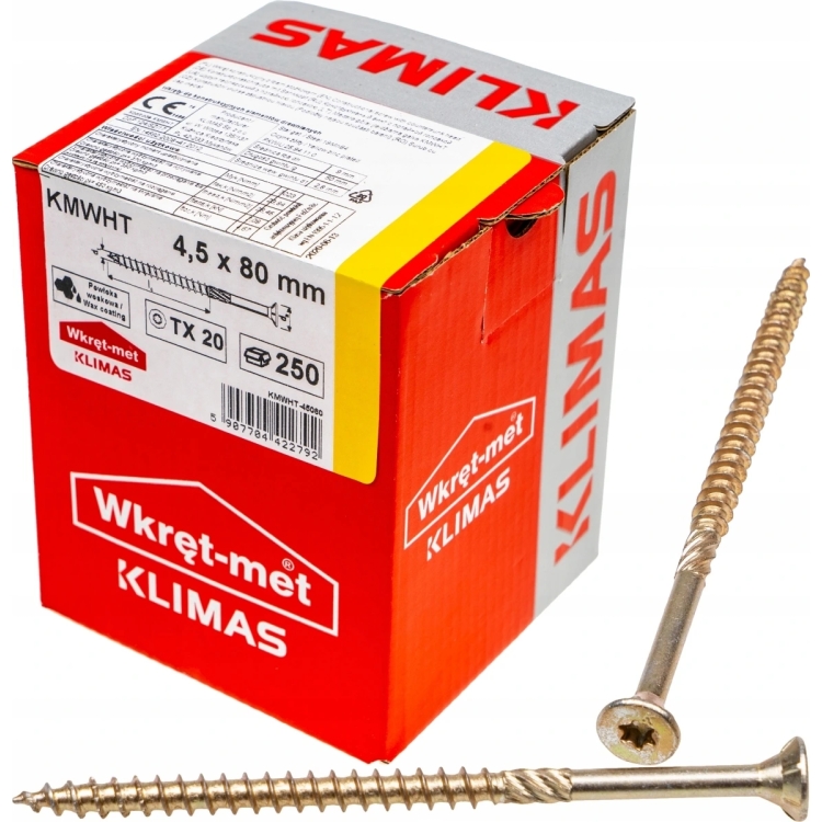 Vrut konstrukční  se zápustnou hlavou TX 4,5X80 (250ks/bal.)